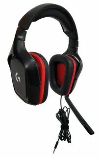 LOGITECH G332 Wired Игровая гарнитура - LEATHERETTE - BLACK/RED - 3.5 MM