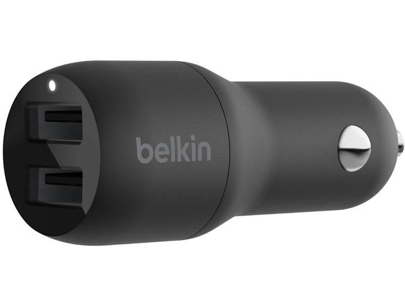 Belkin Car Charger 24W Dual USB-A, USB-A - MicroUSB, 1m, black avtomobil zu
