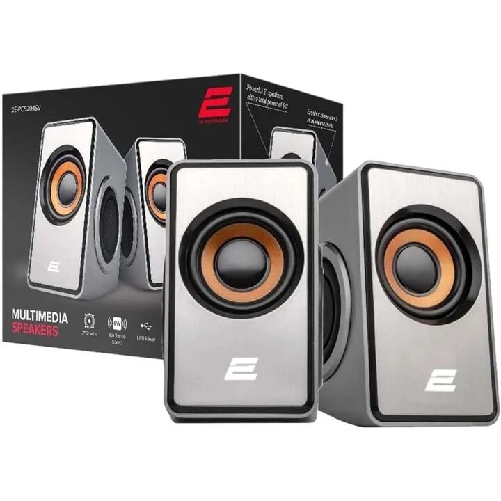 Акустическая система 2E PCS204, 2.0, USB, Silver