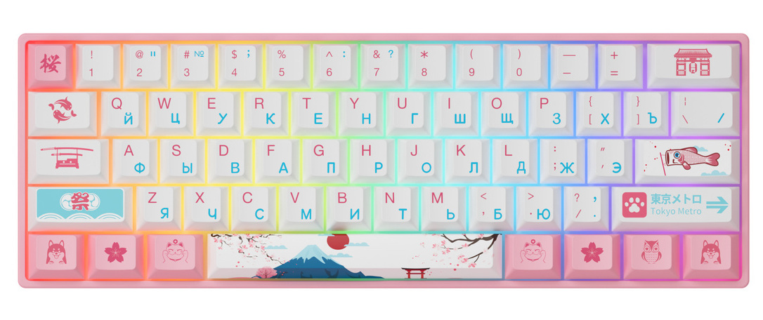 Клавиатура Akko 3061S World Tour Tokyo R2 RGB Hotswappable Cherry Profile Gateron Orange RGB