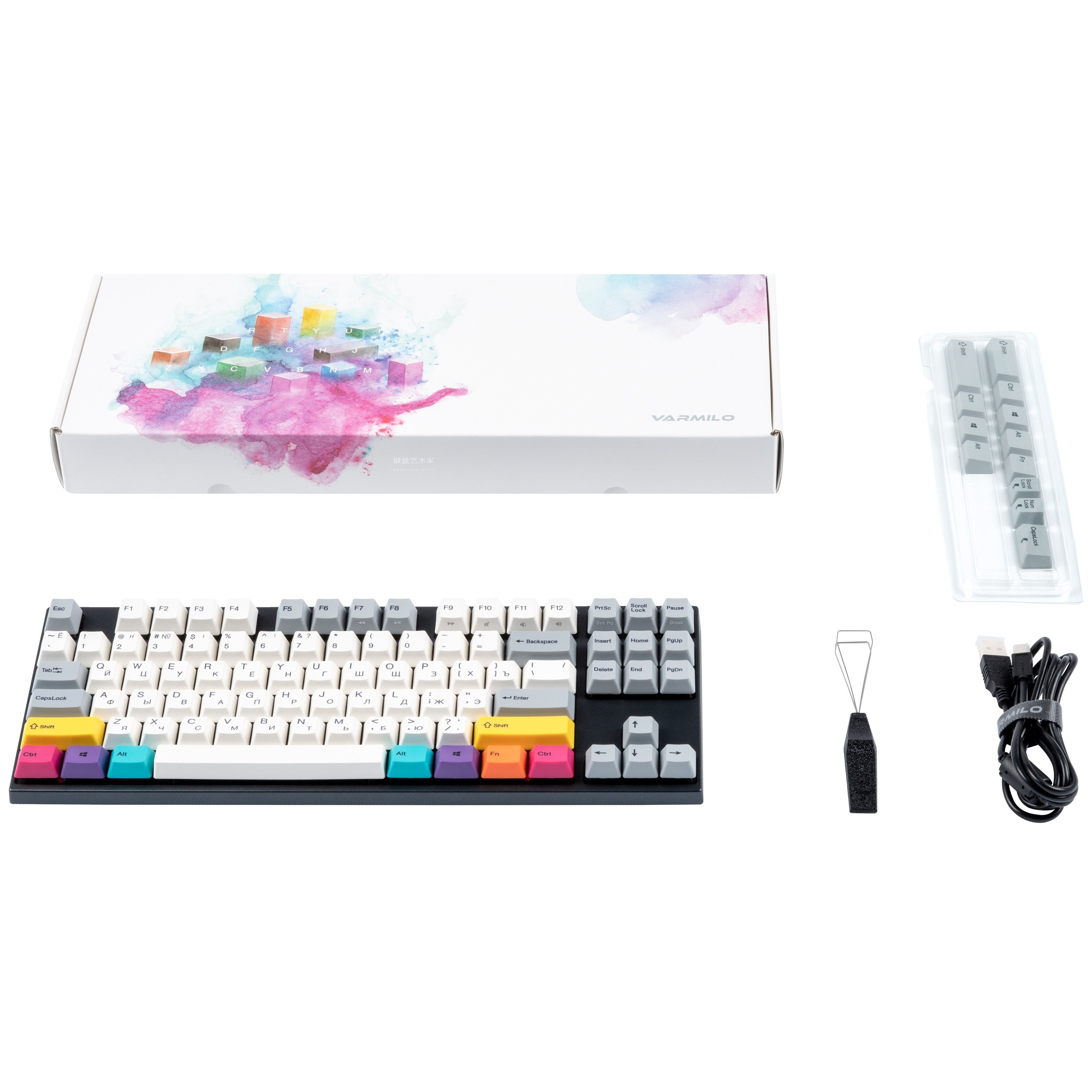 Varmilo ma87m v2 CMYK klaviaturasi, EC Sakura V2, RU