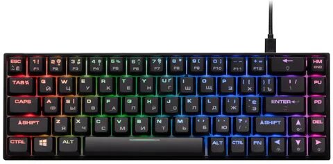 Клавиатура игровая 2E GAMING KG380 RGB 68key Gateron Red Switch BT/USB Black Ukr