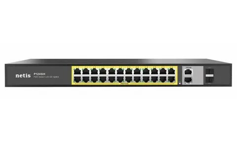 Коммутатор Netis P124GH 24xFE PoE+, 2xGE Uplink, 2xGE SFP, неуправляемый