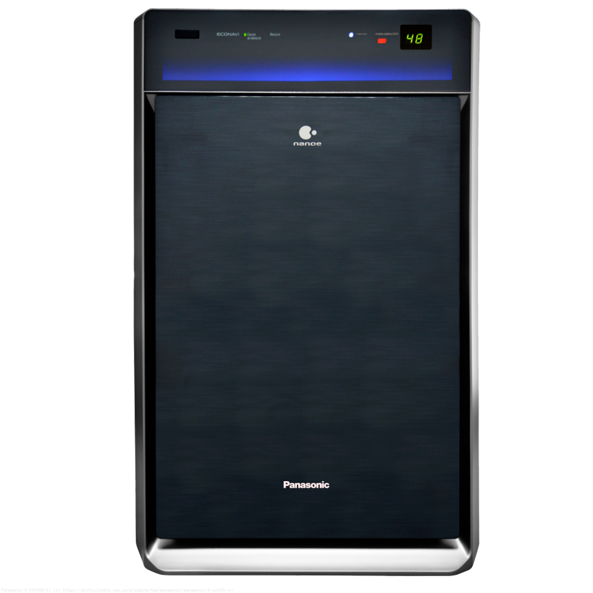 Panasonic f-VXK90R-k iqlim kompleksi 66 m2, 8.7 m3/min gacha tozalash, 38 m2 gacha namlash, qora