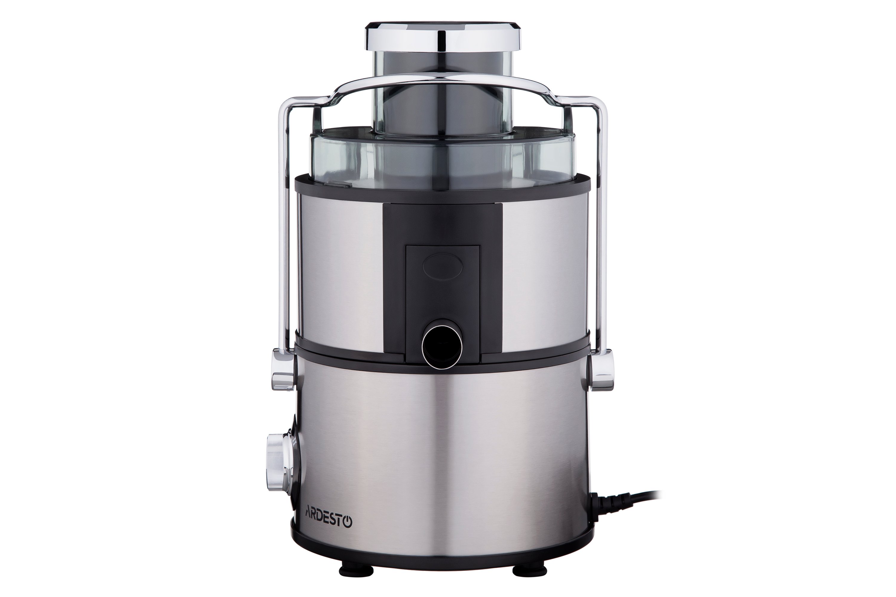 Соковыжималка центробежная Ardesto centrifugal juicer, 1000W, bowl-0.5L, cake-1.5L, plastic/iron, silver-black,JEG-1000