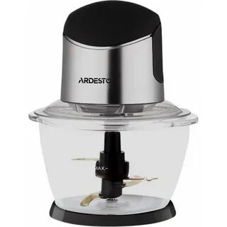 Блендер/Измельчитель Ardesto CHK-4001BR: 400Вт/1л/покрытие soft touch/ silver + black