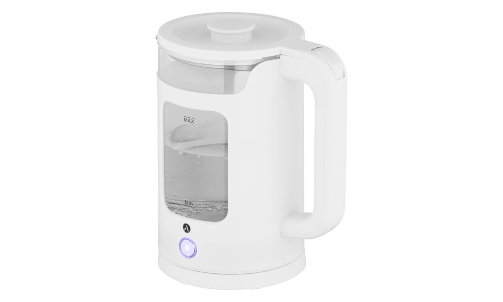 Электрочайник Ardesto EKL-T31GW 2л, 1500Вт, glass+plastic,white