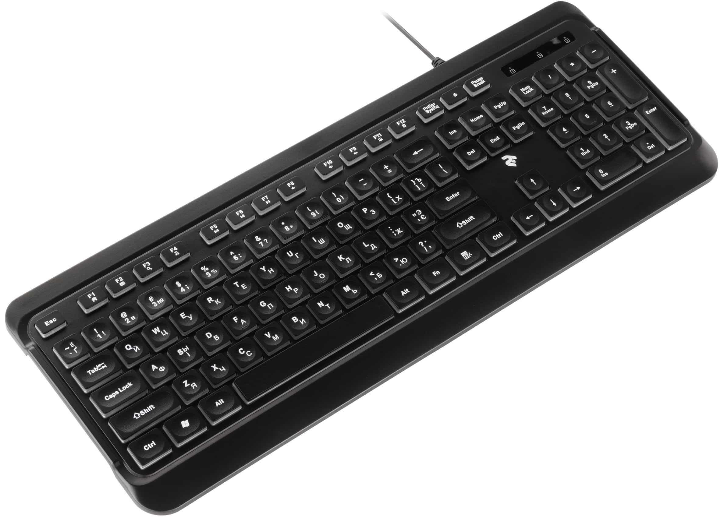 Клавиатура 2E KS120 White backlight USB Black