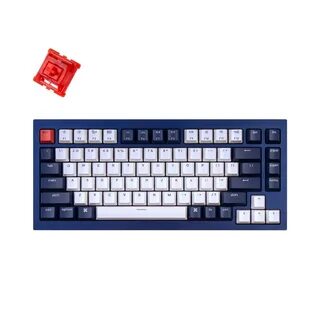 Клавиатура Keychron Q1 QMK, HotSwappable, Gateron Phantom Red, RGB, Knob, Navy