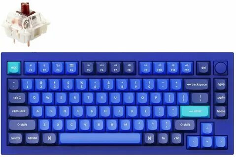 Клавиатура Keychron Q1 QMK, HotSwappable, Gateron Phantom Brown, RGB, Knob, Navy