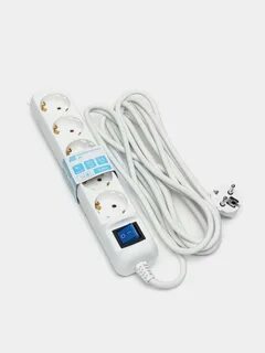 2E 5XSchuko kuchlanish filtri kalitli, 3G*1,0mm, 5m, oq