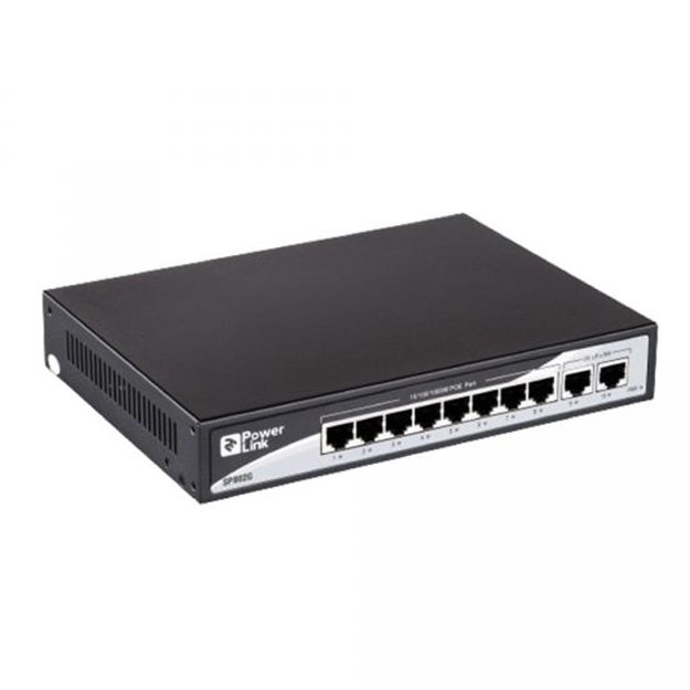 Коммутатор 2E PowerLink SP802G 8xGE PoE+, 2xGE Uplink, 120Вт, неуправляемый