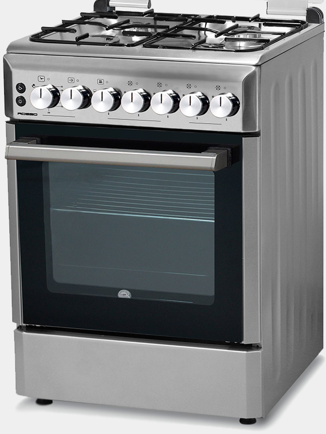 Бытовая газовая плита: ROSSO, andalusiya 40 inox/silver  серебристый inox, гофрокоробка