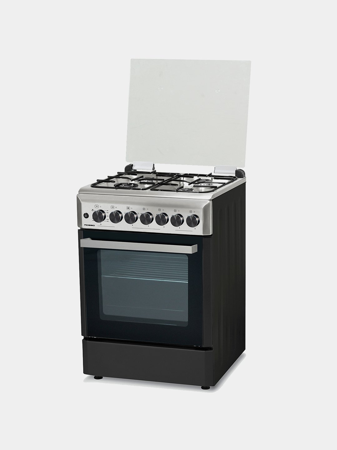 Бытовая газовая плита: ROSSO, andalusiya 40 inox/silver  серебристый inox, гофрокоробка