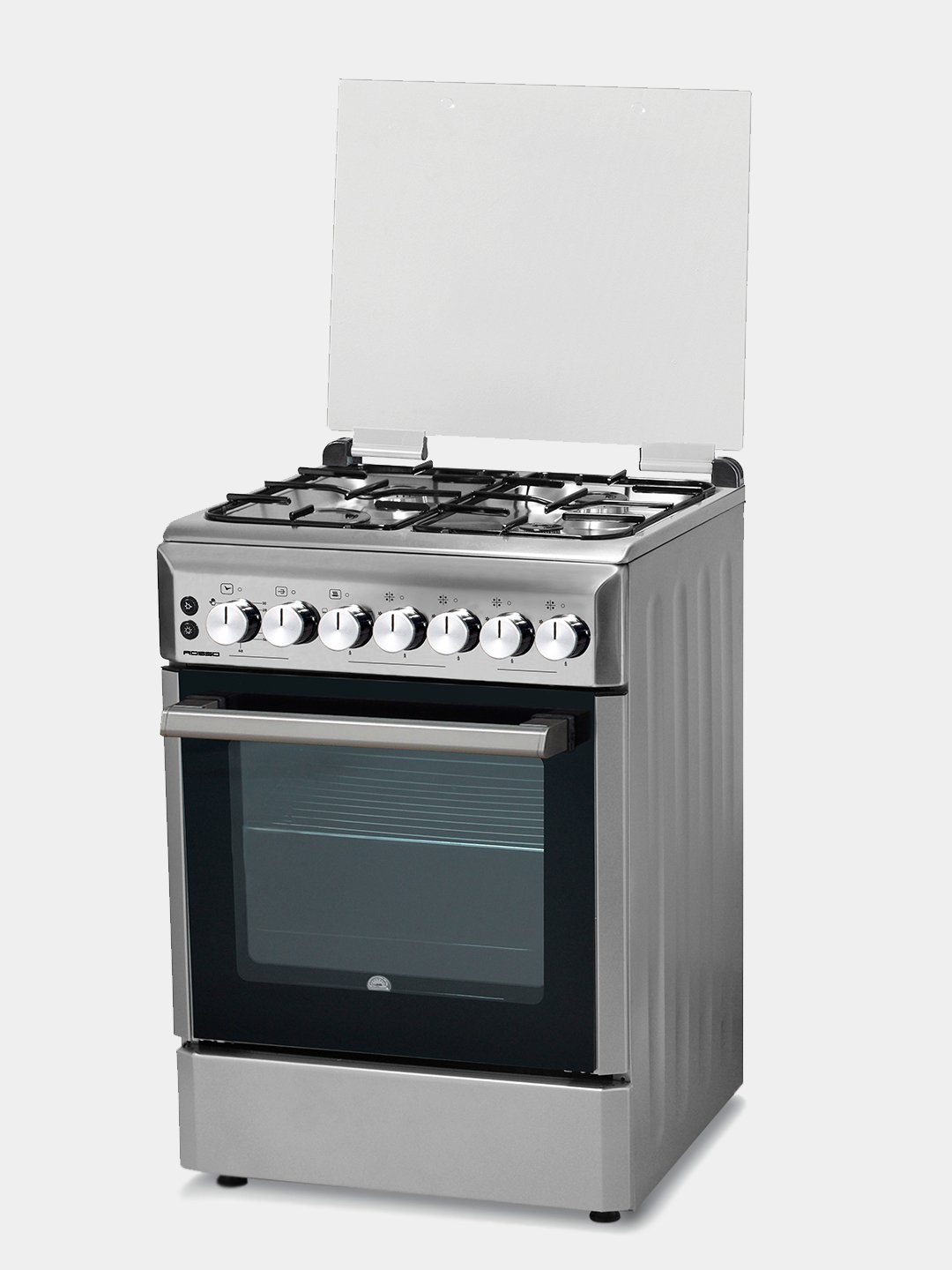 Бытовая газовая плита: ROSSO, andalusiya 40 inox/silver  серебристый inox, гофрокоробка