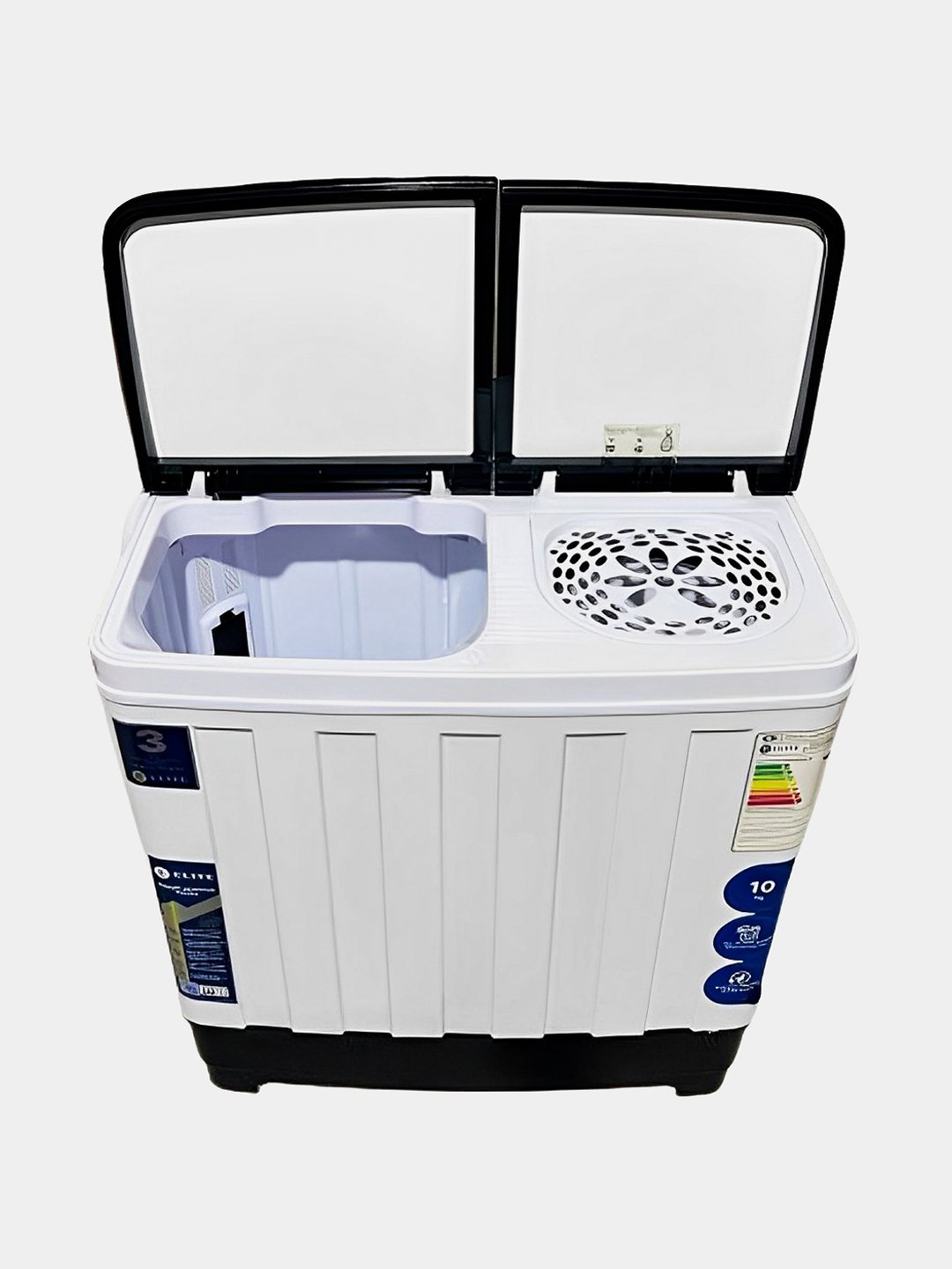 Стиральная машина полуавтомат ELITE WM-5168 10 кг, Black-White