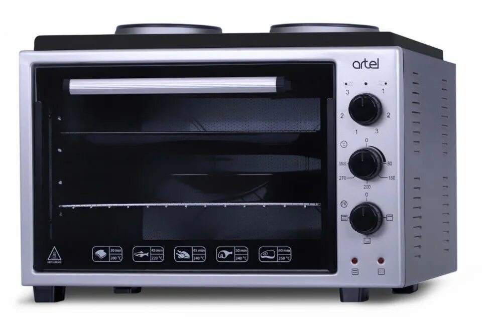 Газовая плита  Artel-MD-3614 (серый)   с элекр. плитой