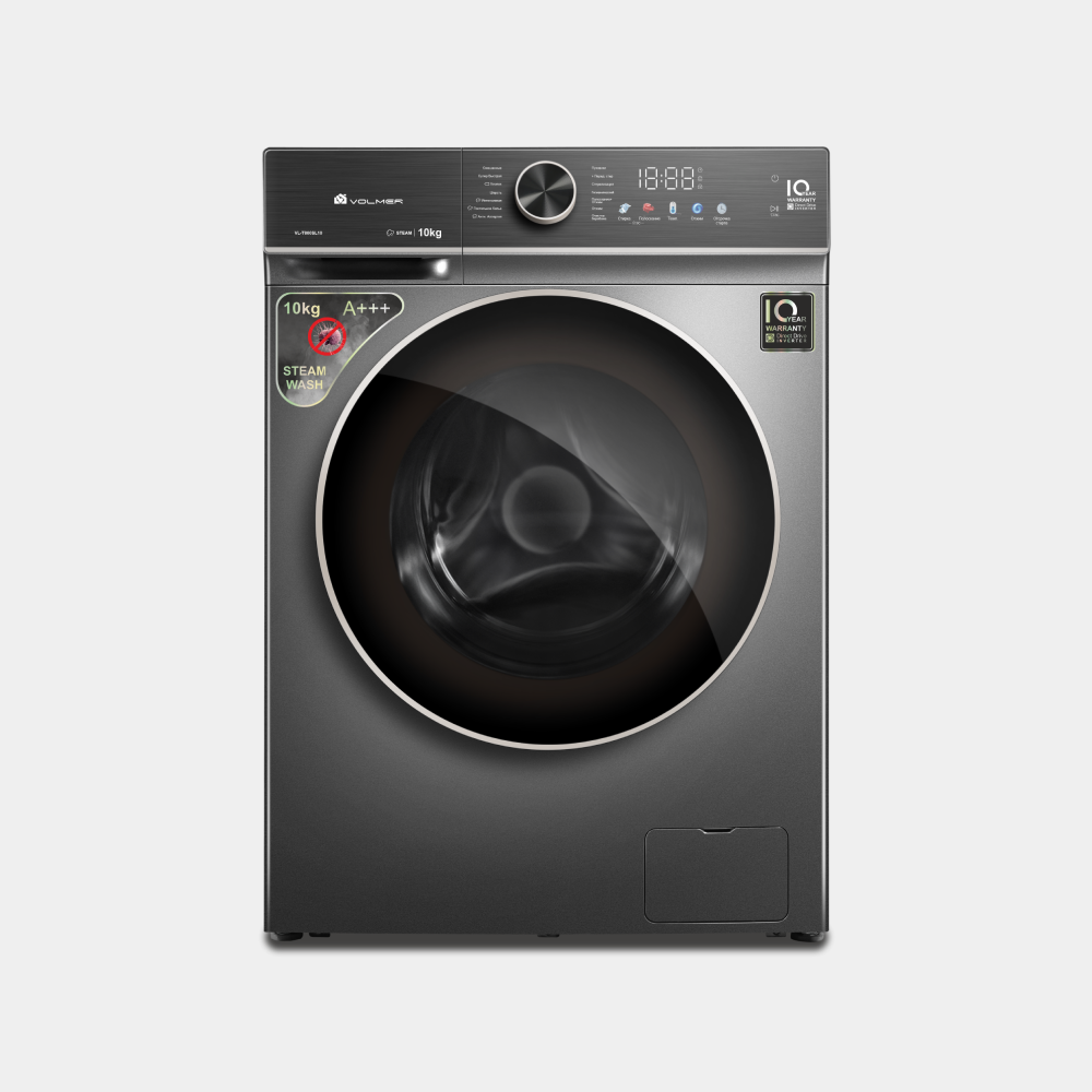 Стиральная машина VOLMER VL-T800SL (10кг) Grey