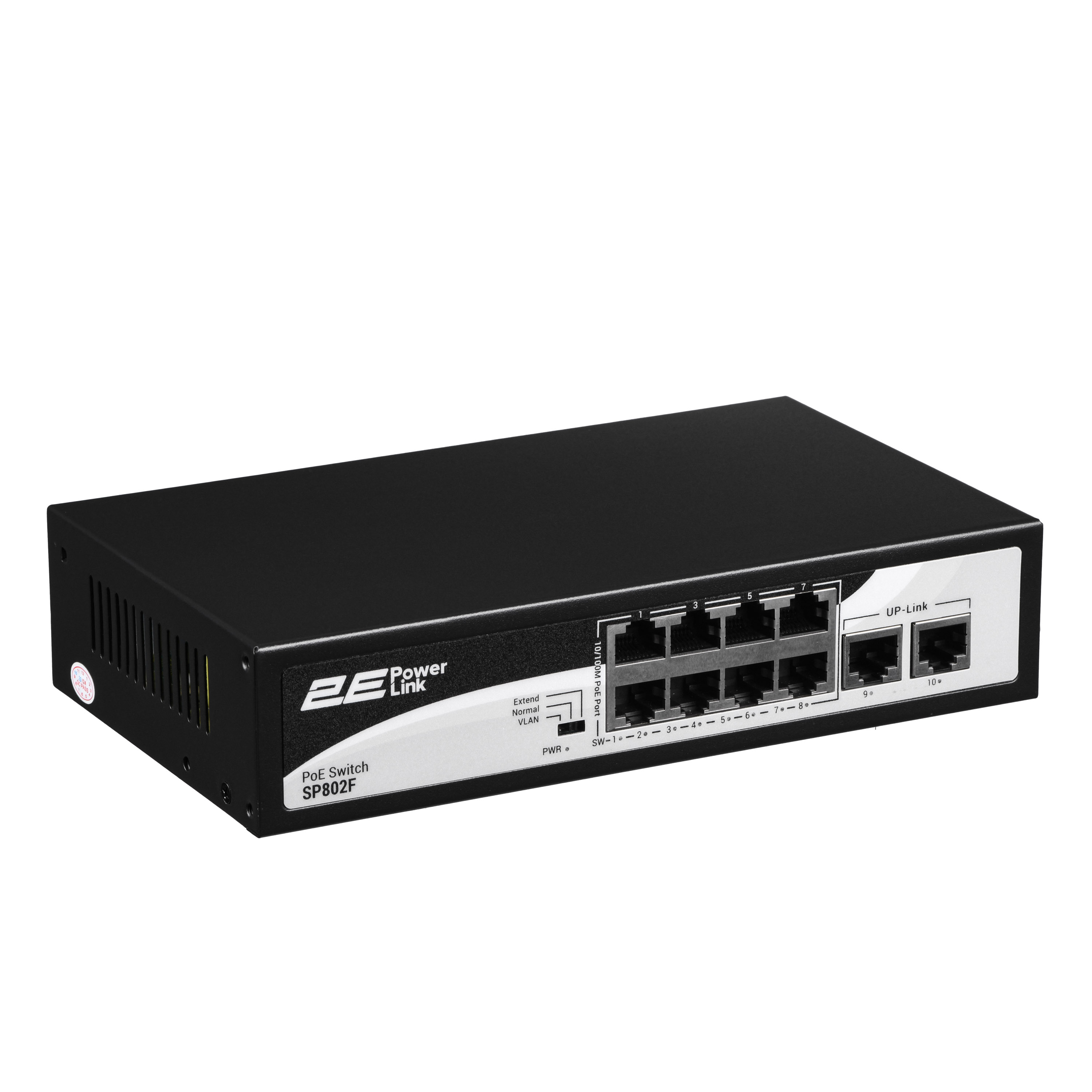 Коммутатор 2E PowerLink SP802F 8xFE PoE+, 2xFE Uplink, 96Вт, неуправляемый