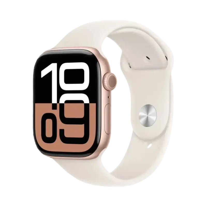 Умные часы Apple Watch Series 10 46 мм GPS, Rose Gold Aluminum Case with Starlight Sport Band (S/M)