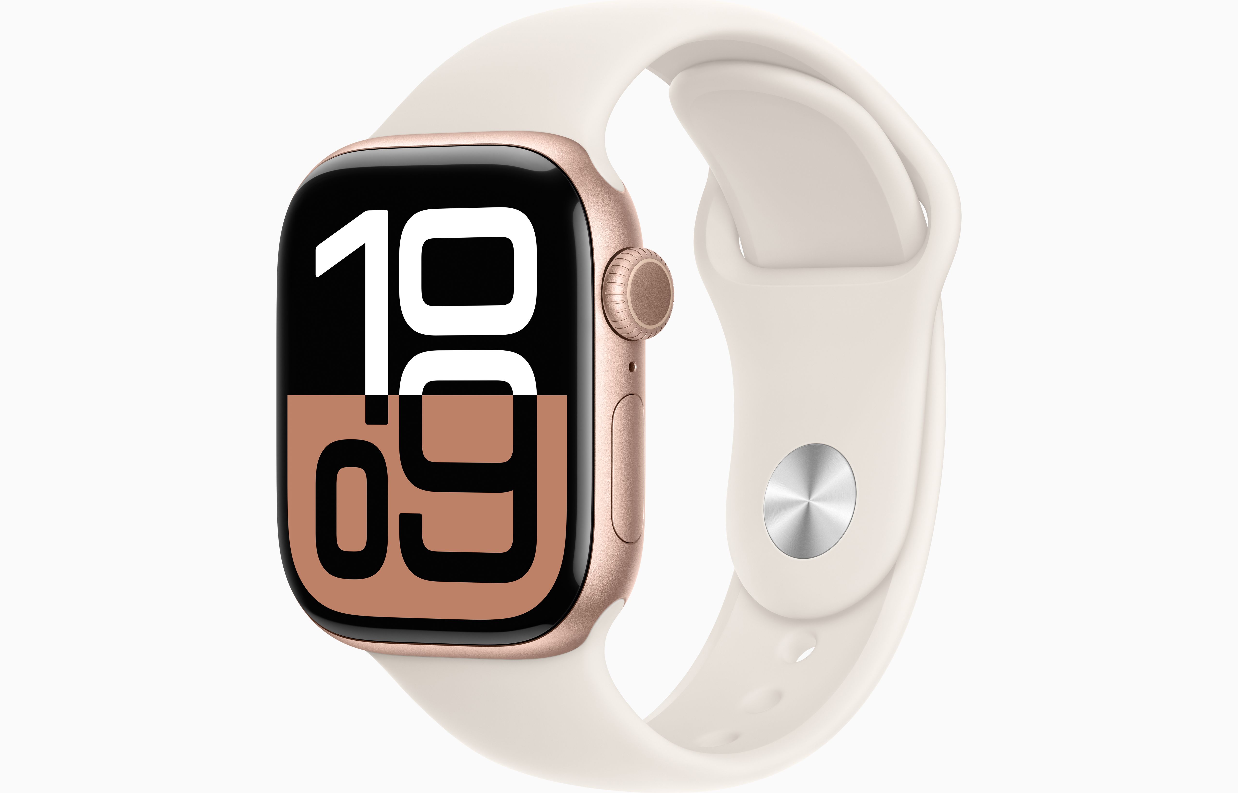 Умные часы Apple Watch Series 10 42 мм GPS, Rose Gold Aluminum Case with Starlight Sport Band (S/M)