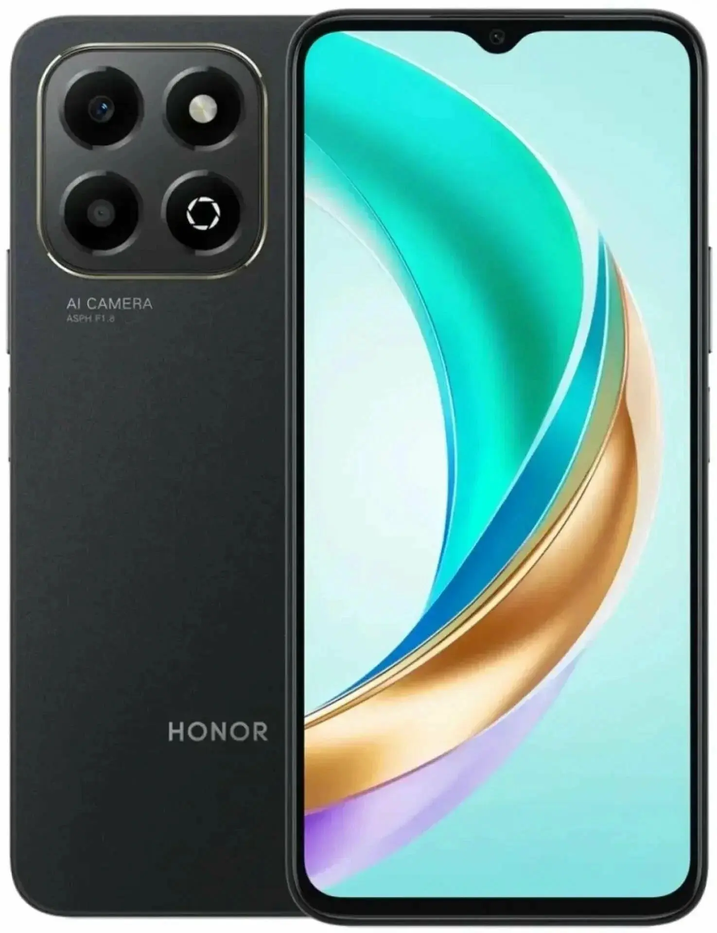 Smartfon HonorX6b 4/128 GB, Qora, MediaTek Helio G85, 8 ядер, 2,0 ГГц