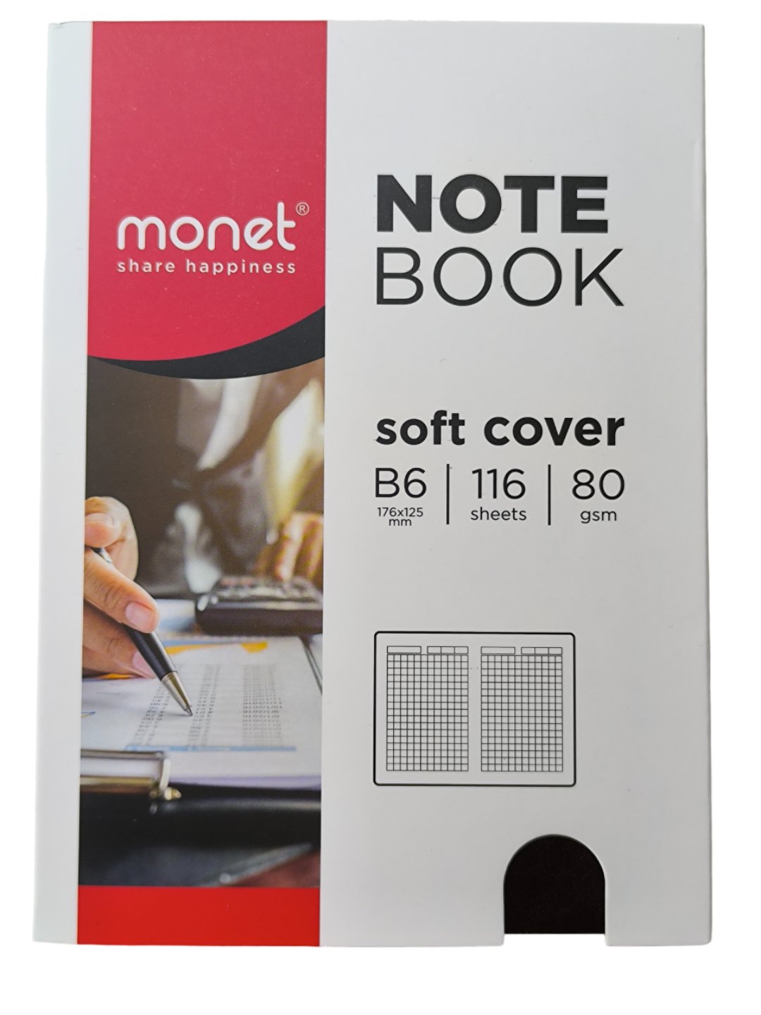 Блокнот Monet 2NB003, B6, клетка, 116 страниц, 80 г/м²