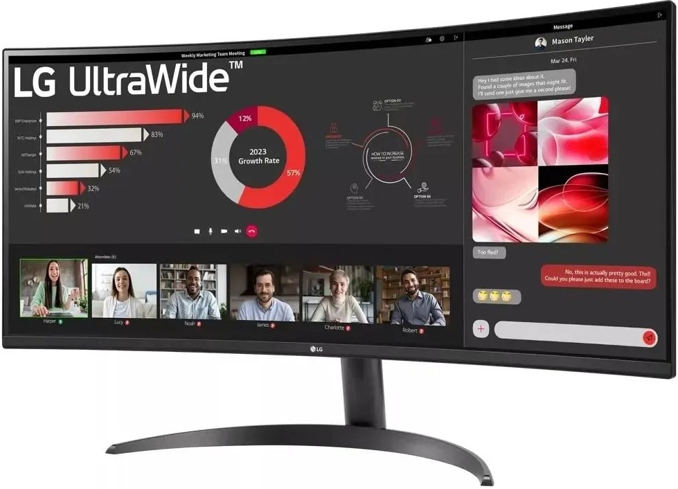 Монитор  LG - 34" 34WR50QK-B , QHD (3440x1440)