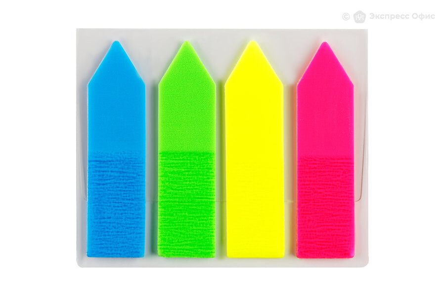 Bayroqli xatcho'p OfficeSpace – 20×50 mm, 50 varaq, 4 ta neon rang, yevropodves, 24 dona