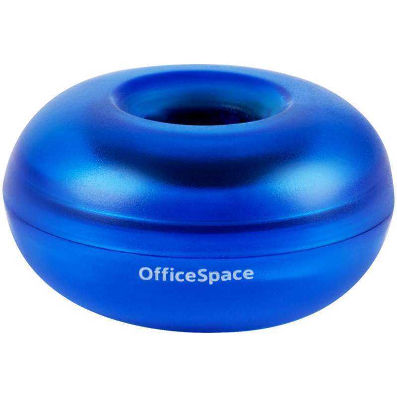 Skrepka idishi OfficeSpace – magnitli, skrepkalarsiz, tonlangan Blue, karton quti