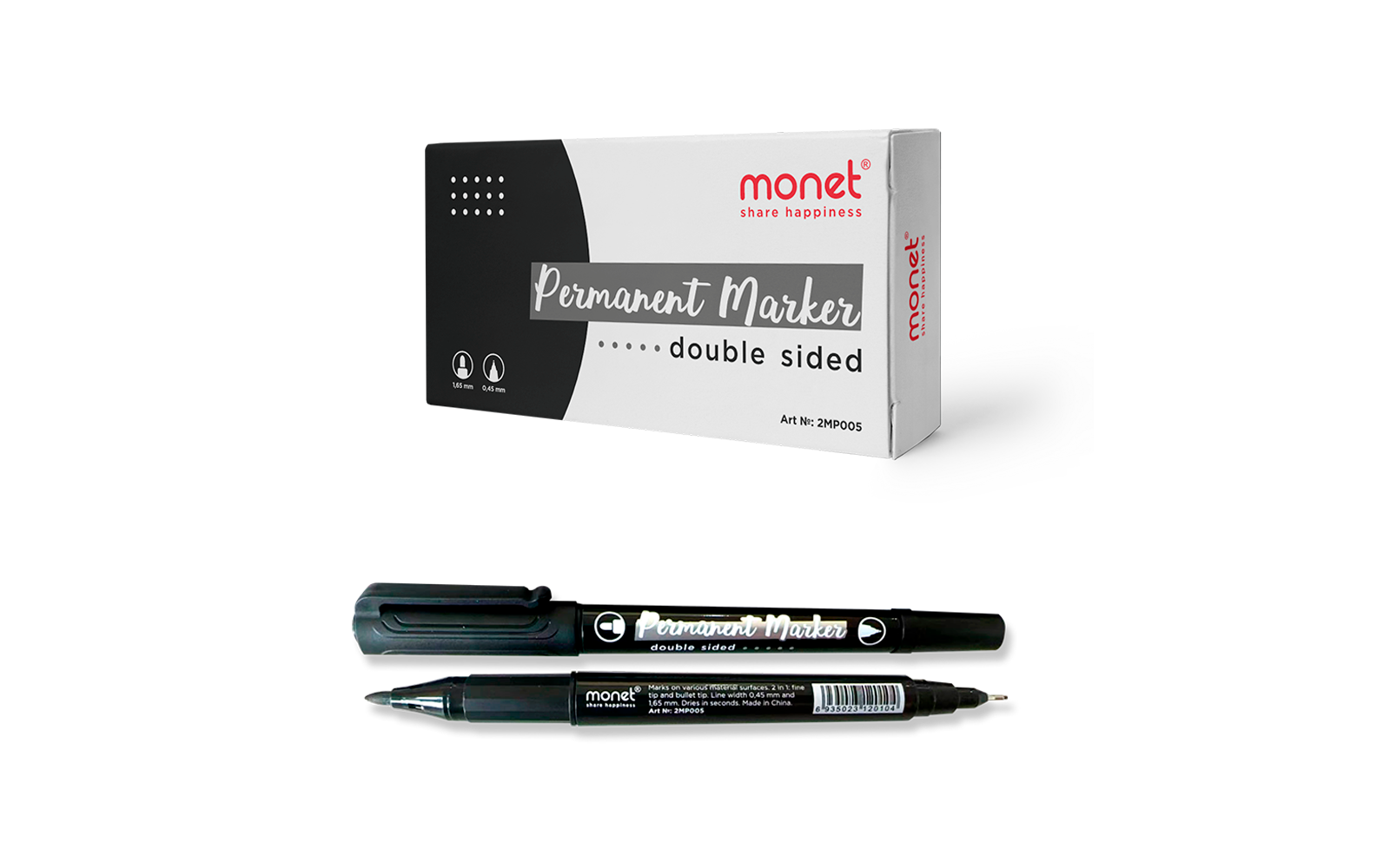 Перманентный CD MONET - Маркер Black 12 шт 2MP005