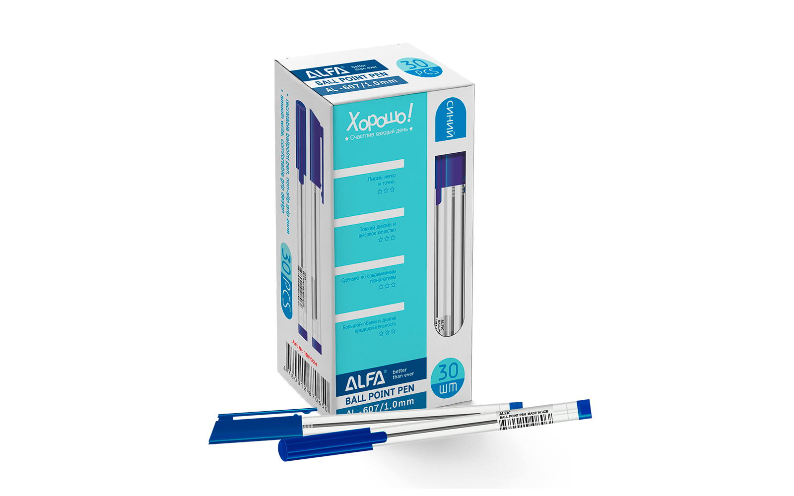 Sharikli ruchkalar Alfa AL-607R 30 dona Blue