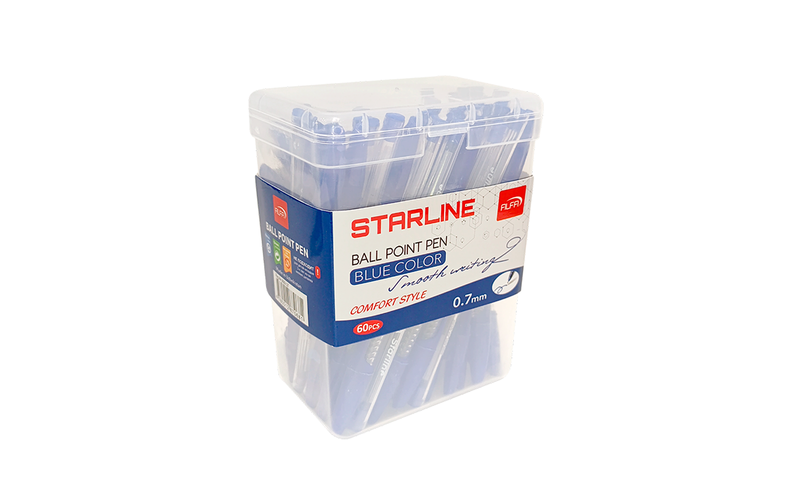 Sharikli ruchkalar Alfa Starline 1BP031 60 dona Blue