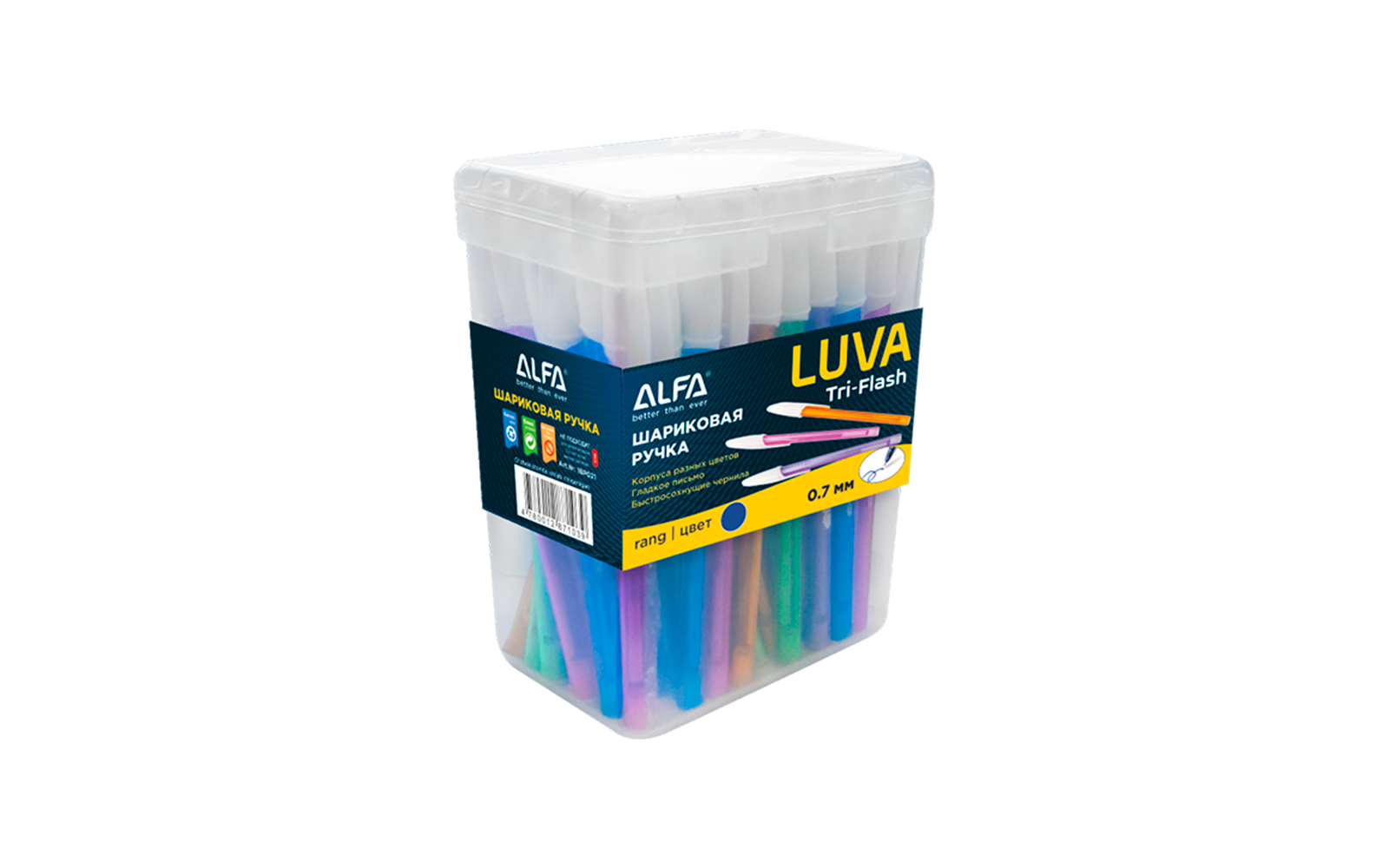 Sharikli ruchkalar Alfa Luva 1BP021 60 dona Blue