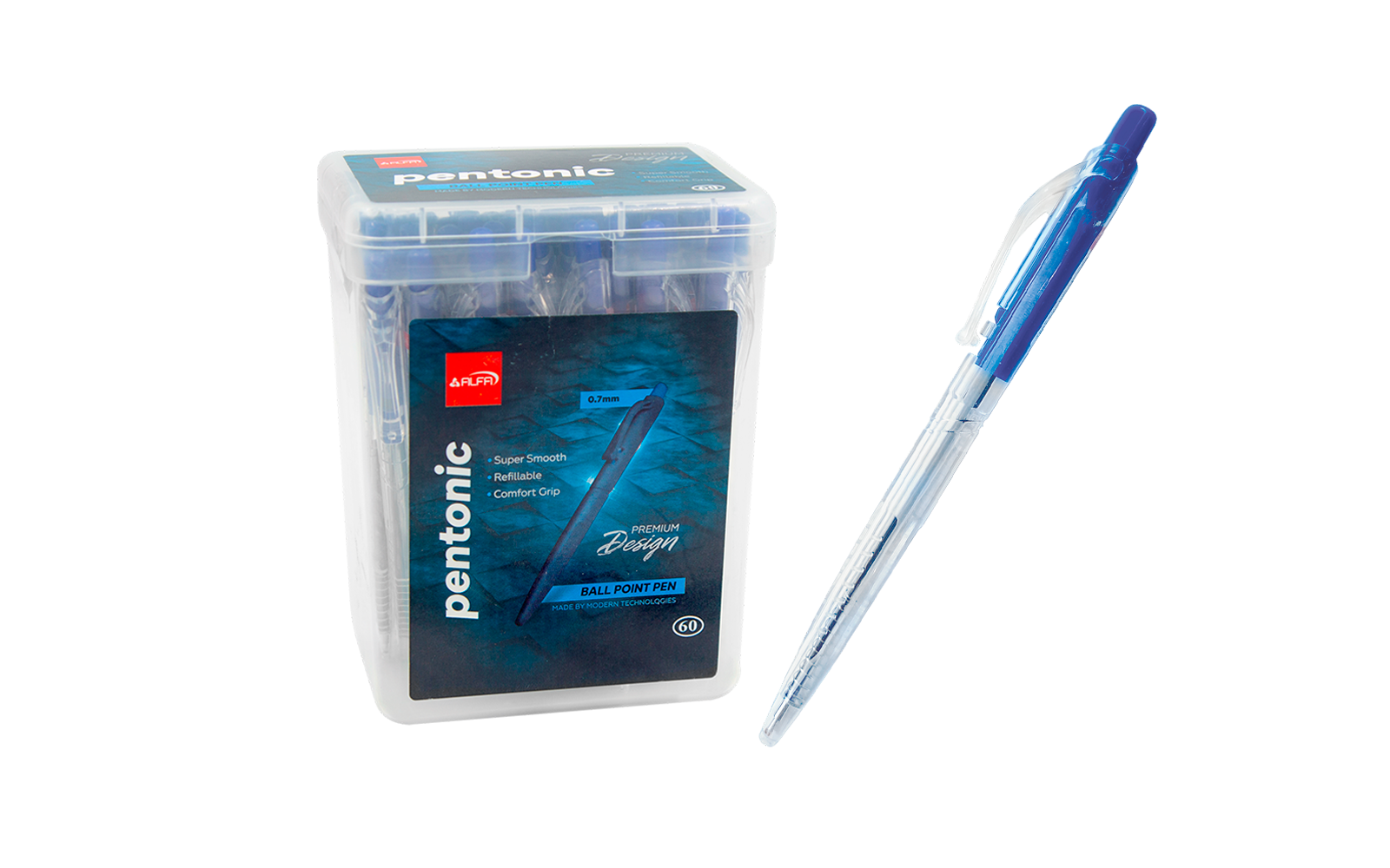 Sharikli ruchkalar Alfa Pentonic 1BP014 60 dona Blue