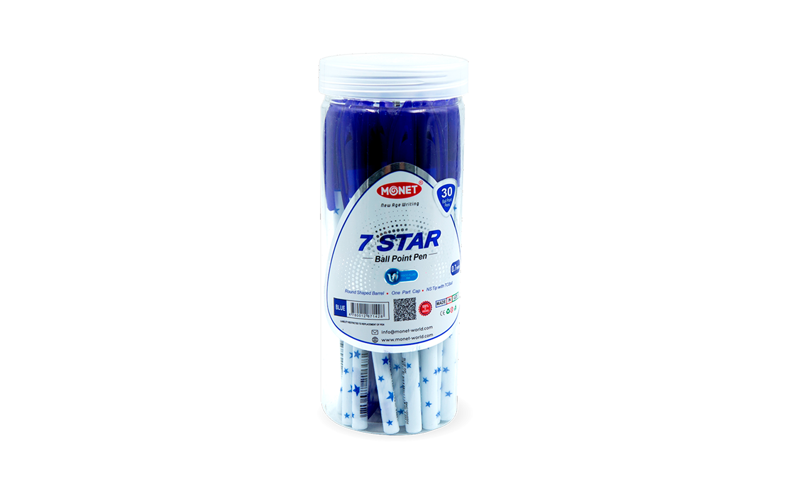 Sharikli ruchkalar Monet 7Star 2BP002 30 dona Blue