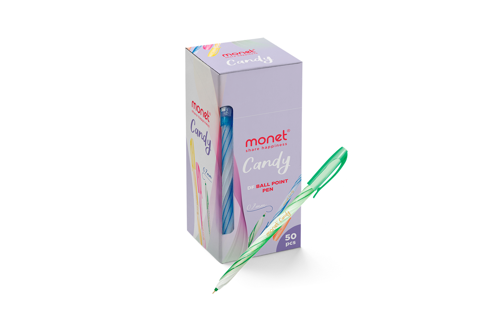 Sharikli ruchkalar Monet Candy MN003/2BP013 50 dona Blue