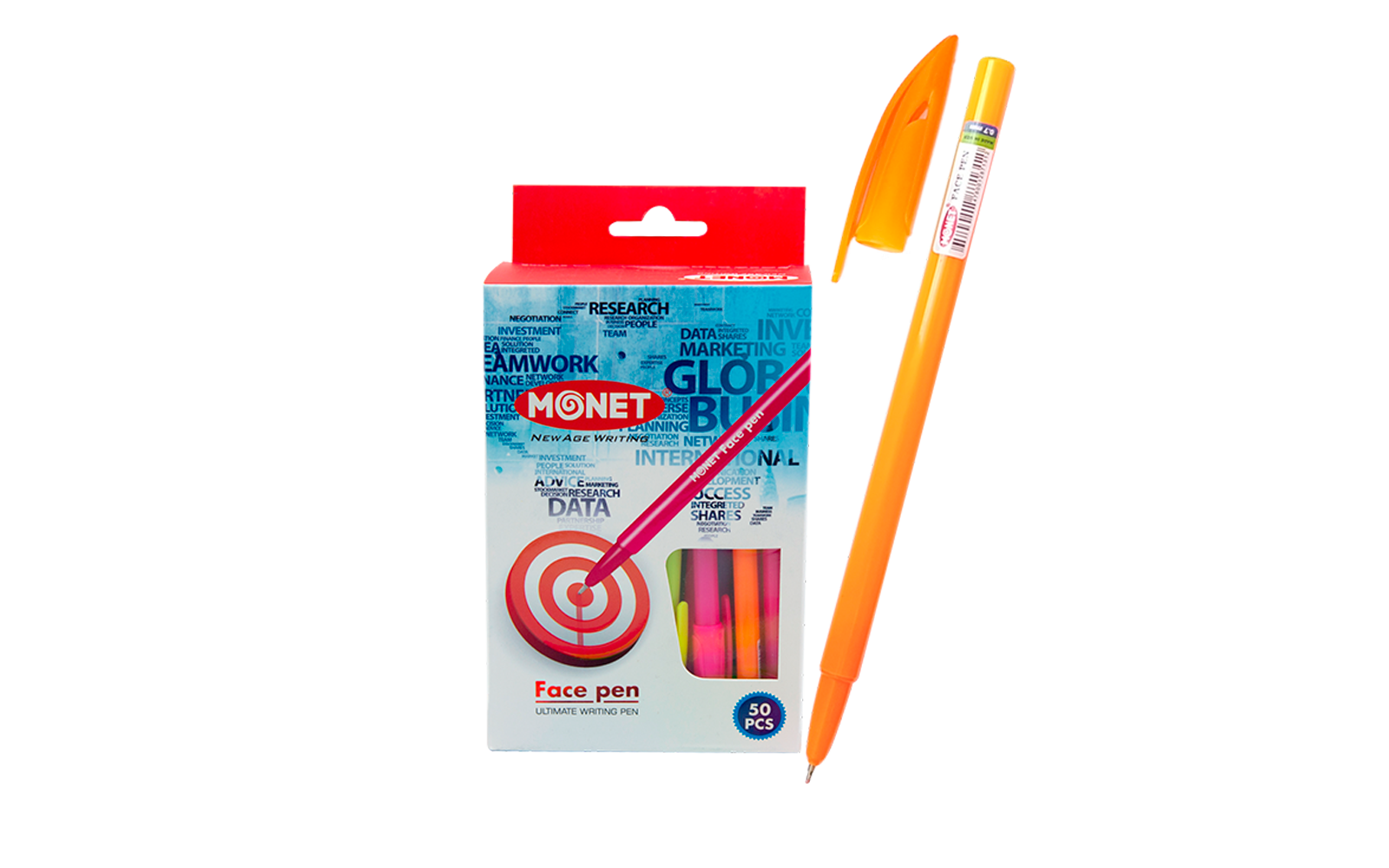 Sharikli ruchkalar Monet Facepen 50 dona Blue