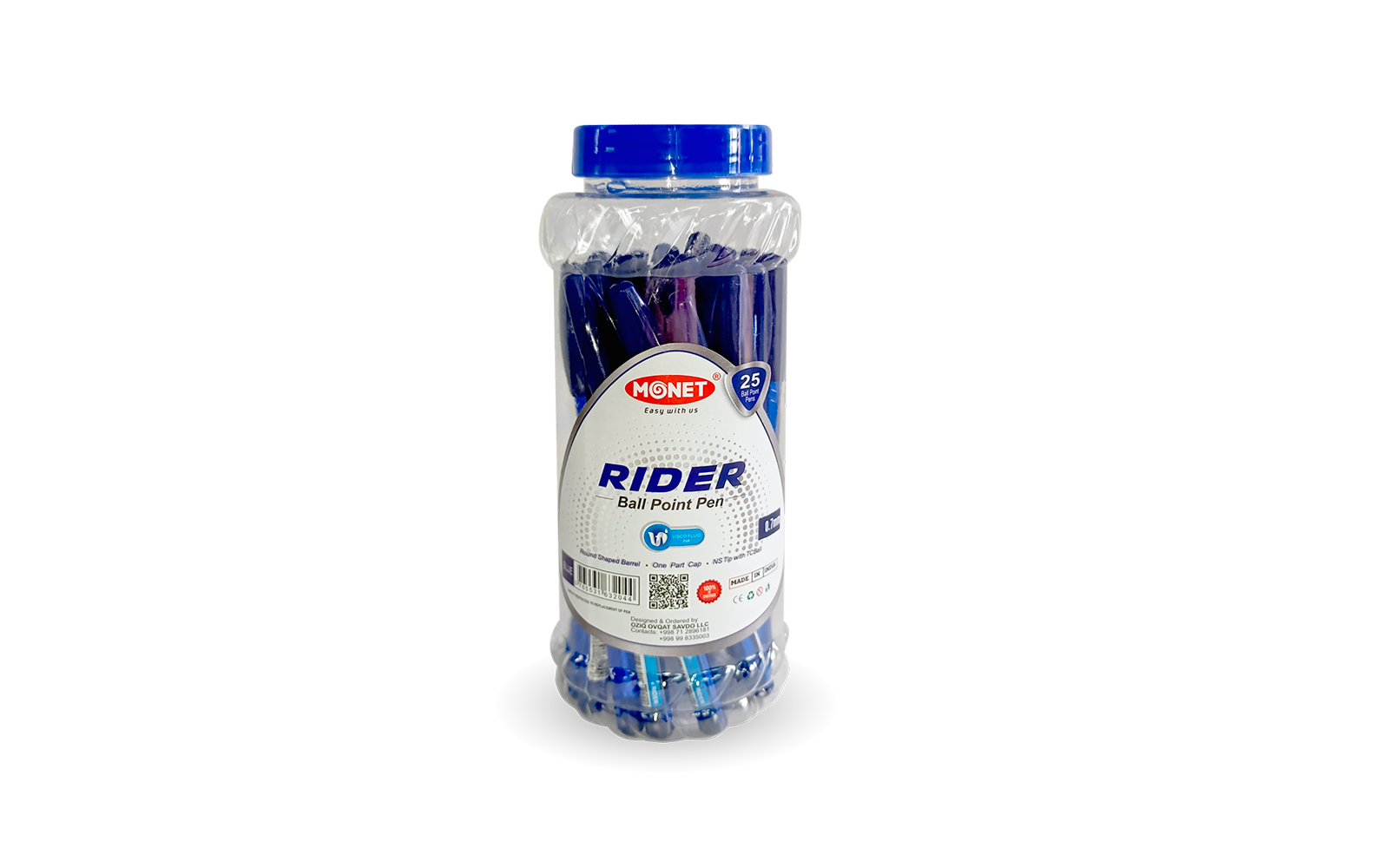 Шариковые ручки Monet RIDER 25 шт Blue