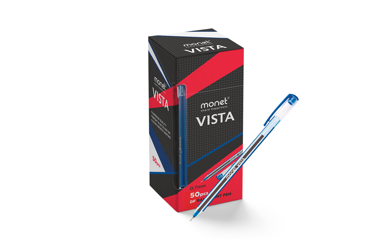 Sharikli ruchkalar Monet Vista 50 dona Blue