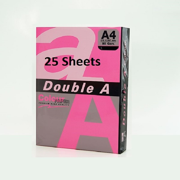 Бумага офисная "Double A", 75гр. А4.500лист Neon Pink