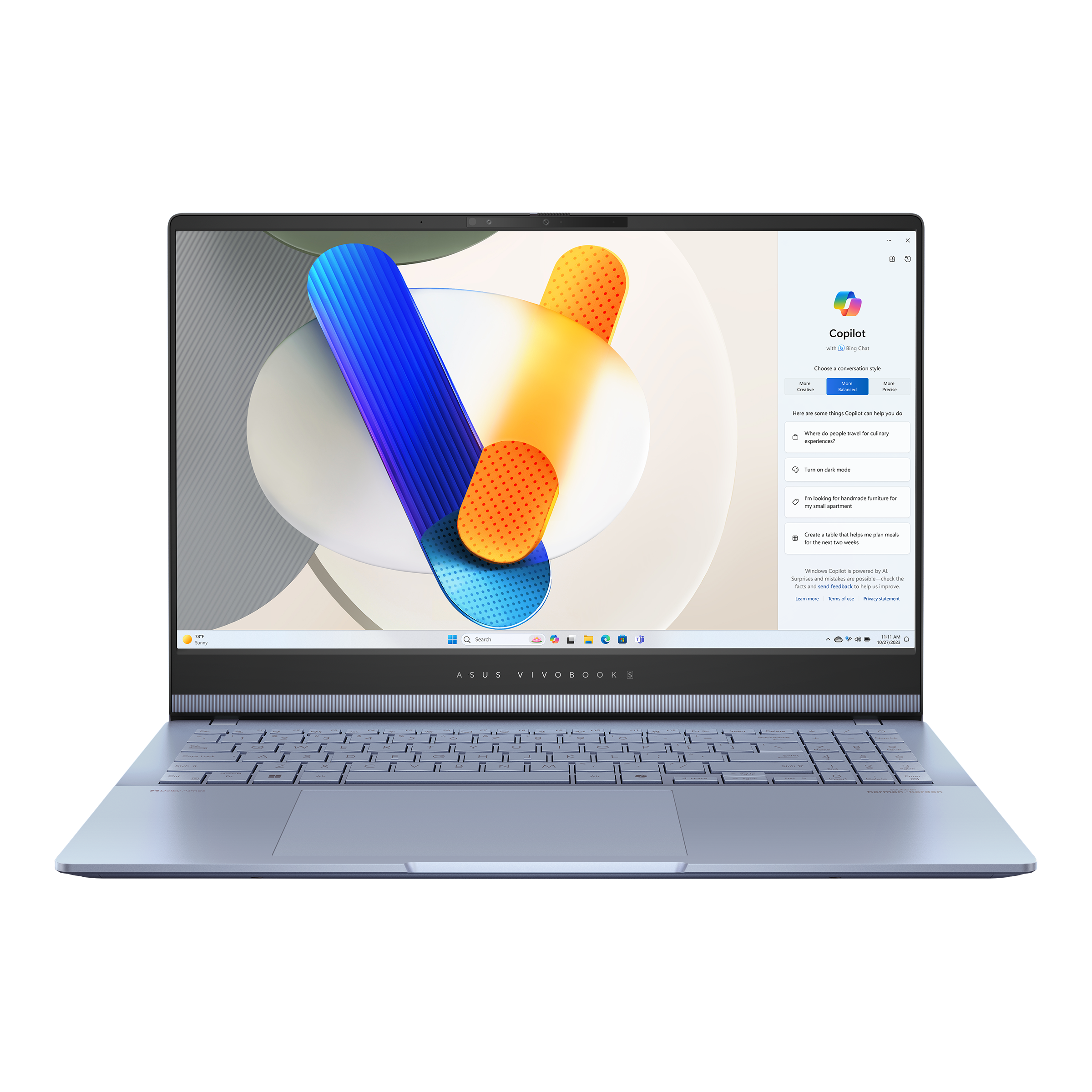 Ноутбук VivoBook S5507QA-MA001W Snapdragon X Elite, 32GB, 1Tb SSD, 15.6" 2.8K OLED