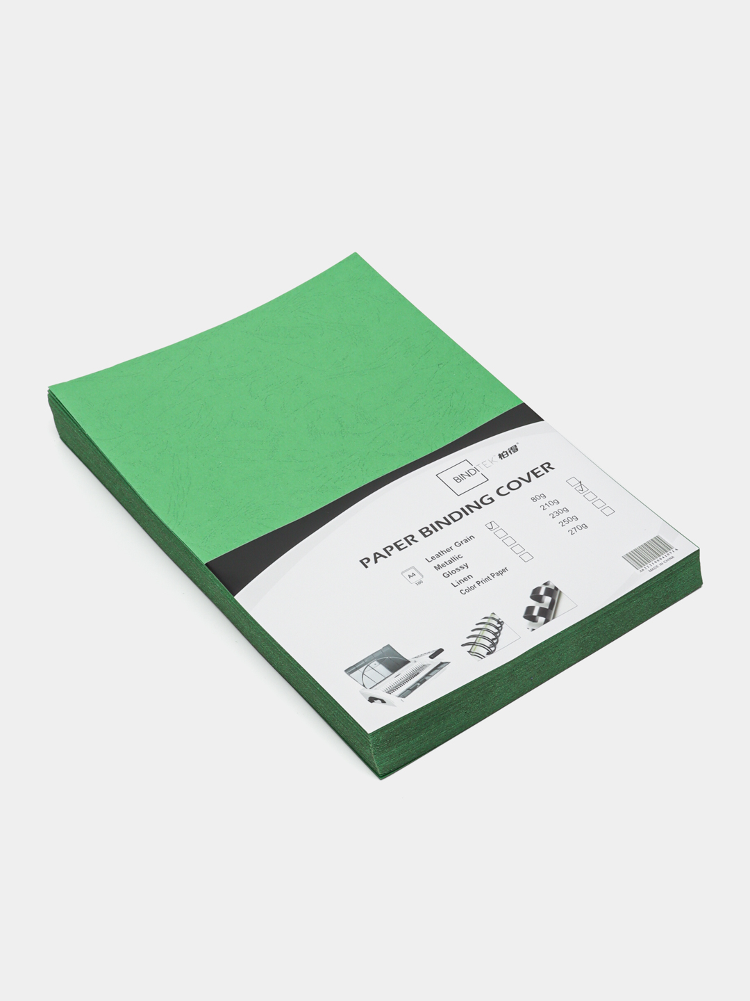 Pereplet g'ilofi А4 100dona 210гр/м Leather Green Bindi