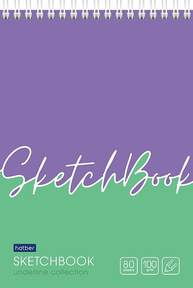 Блокнот "Premium" SketchBook 80л А5ф 100г/кв.м без линовки твердая подложка на гребне-Underline
