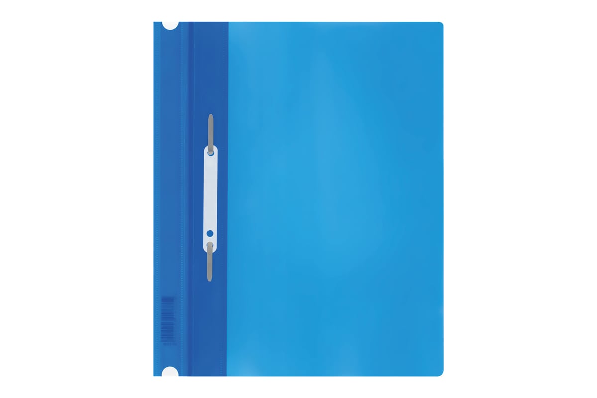 Skorosshivatel papka, plastmassa, perforatsiyali, STAMM, A4 format, 160 mikron, ko‘k, shaffof yuqori qopqoqli, MM-32255