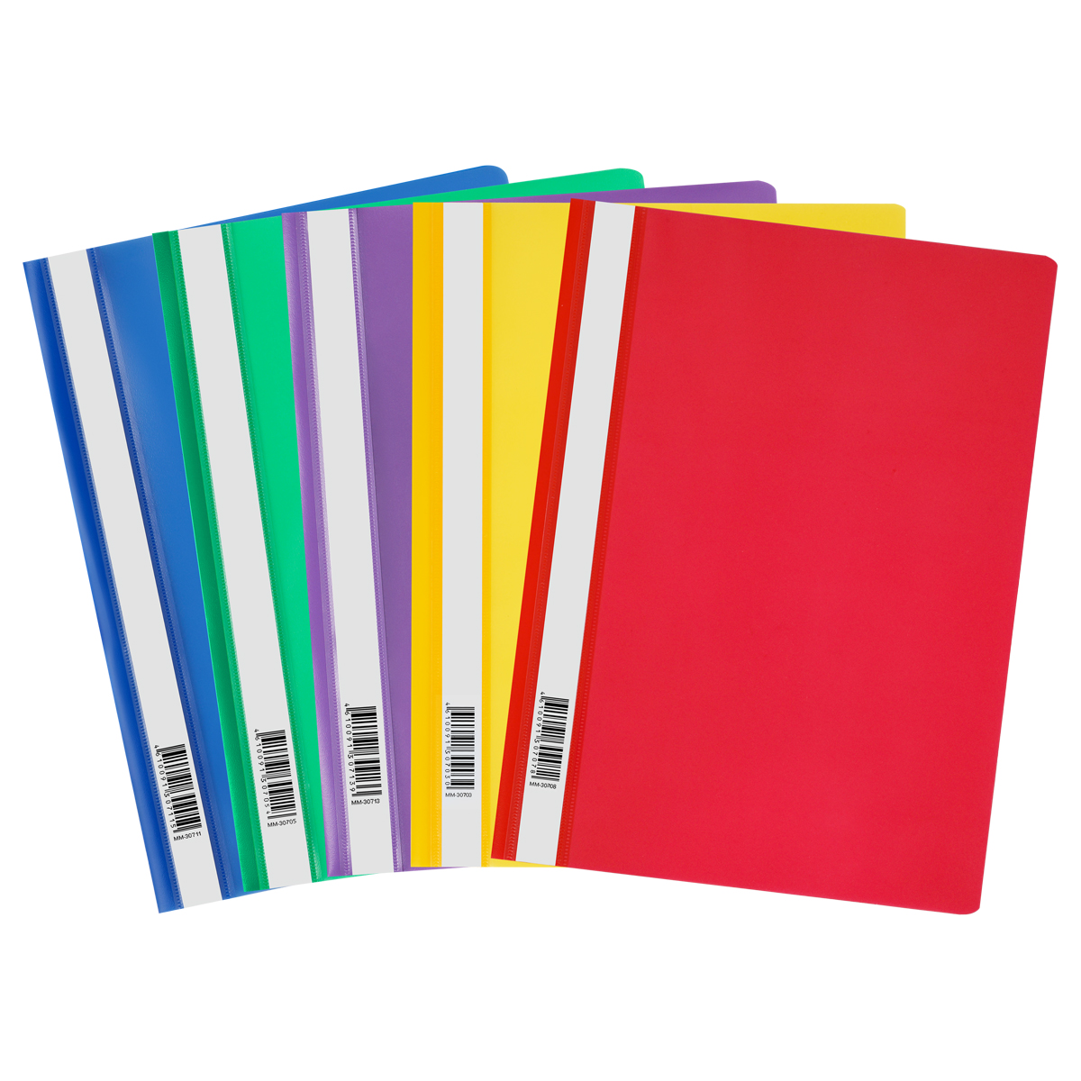 Skorosshivatel papka, plastmassa, STAMM, A4 format, 120 mikron, assortiment, shaffof yuqori qopqoqli