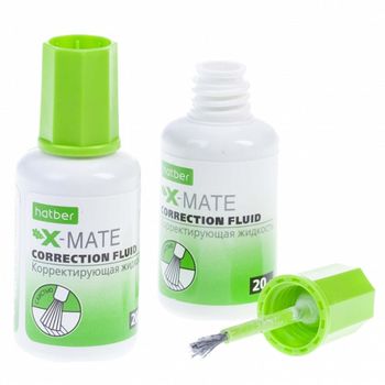 Корректирующая жидкость Hatber X-Mate на химической основе 20ml с кисточкой