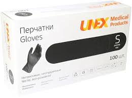 Qo'lqoplar nitril UNEX S-o'lcham Black