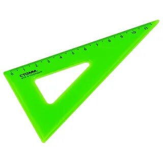 Треугольник 30°, 11см СТАММ, пластиковый, прозрачный, неоновые цвета, Assorti