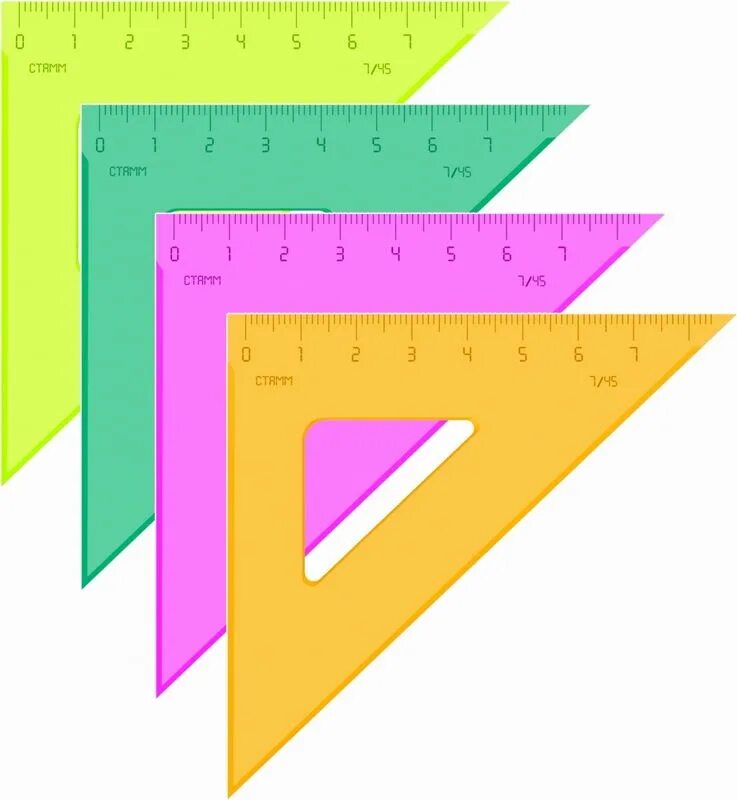 Треугольник 45гр, 7см Стамм "Neon", Assorti